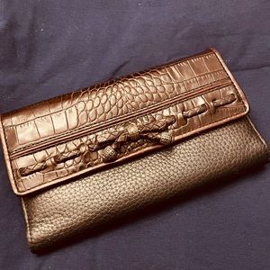 Leather wallet black and brown Brighton